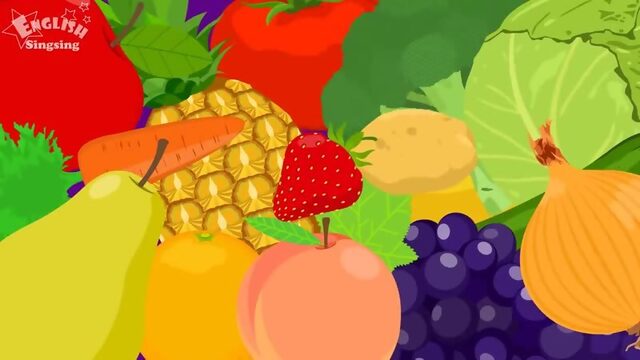 Kids vocabulary - Fruits & Vegetables [English Singsing]