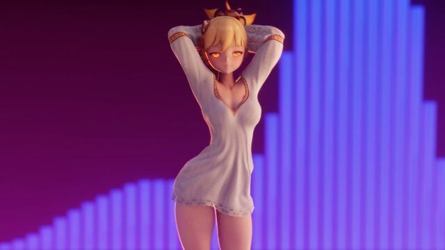 (Sound) Yoimiya female solo dancing - Beat ver.sfw [Genshin Impact, ViciNeko;Porn;Hentai;R34;Sex;Blender;соло]