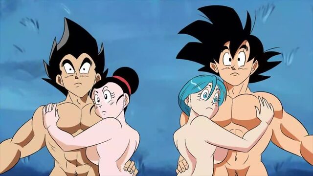 Bulma Briefs x Gogeta & Chichi x Son Goku - riding; creampie; orgasm; big boobs; 3D sex porno hentai; [Dragon Ball Z]